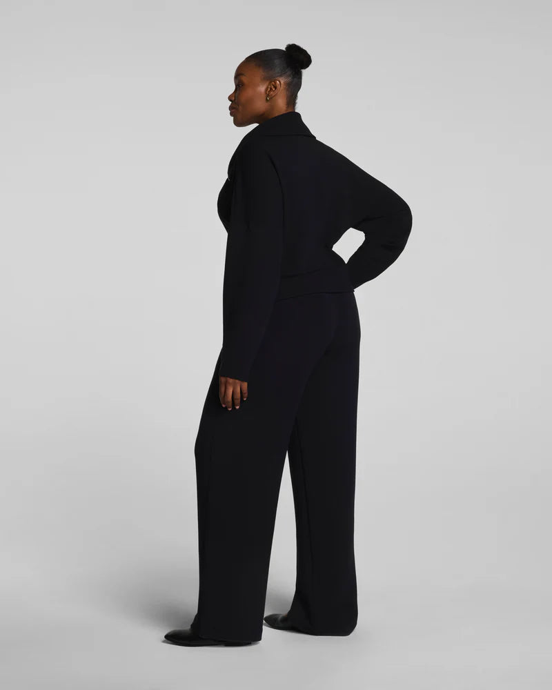 AirEssentials French Rib Wide Leg Pant - Black