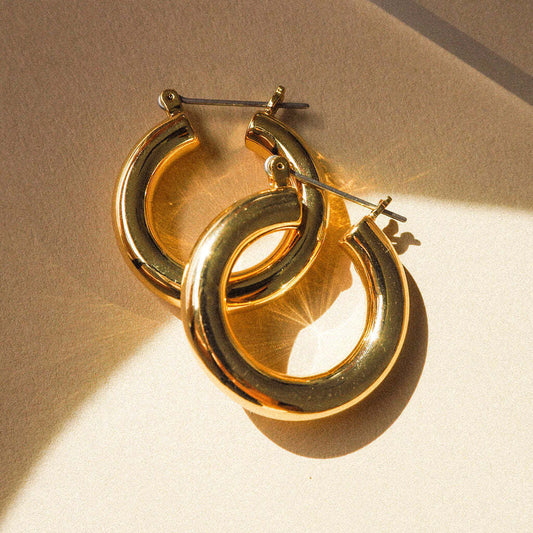 Baby Amalfi Tube Hoops - Gold