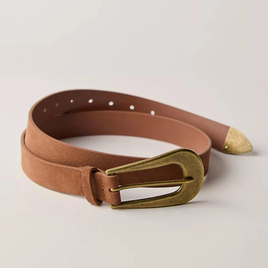 Cannon Suede Belt - Cognac