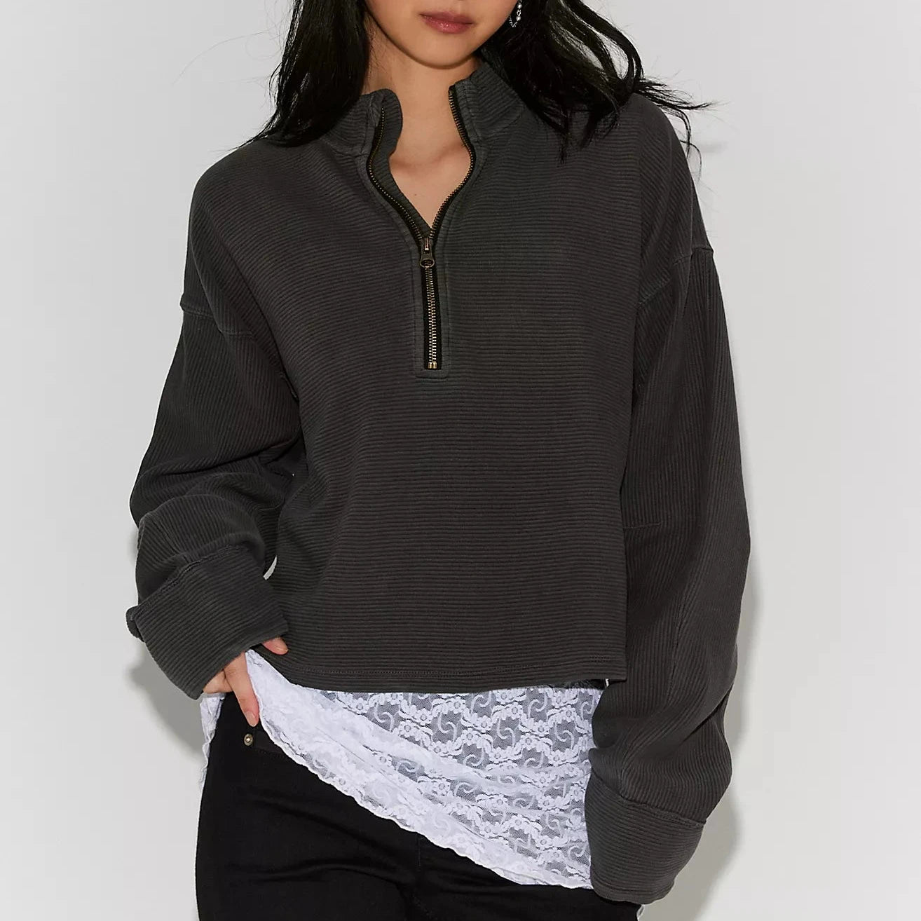 Celeste Quarter Zip - Black