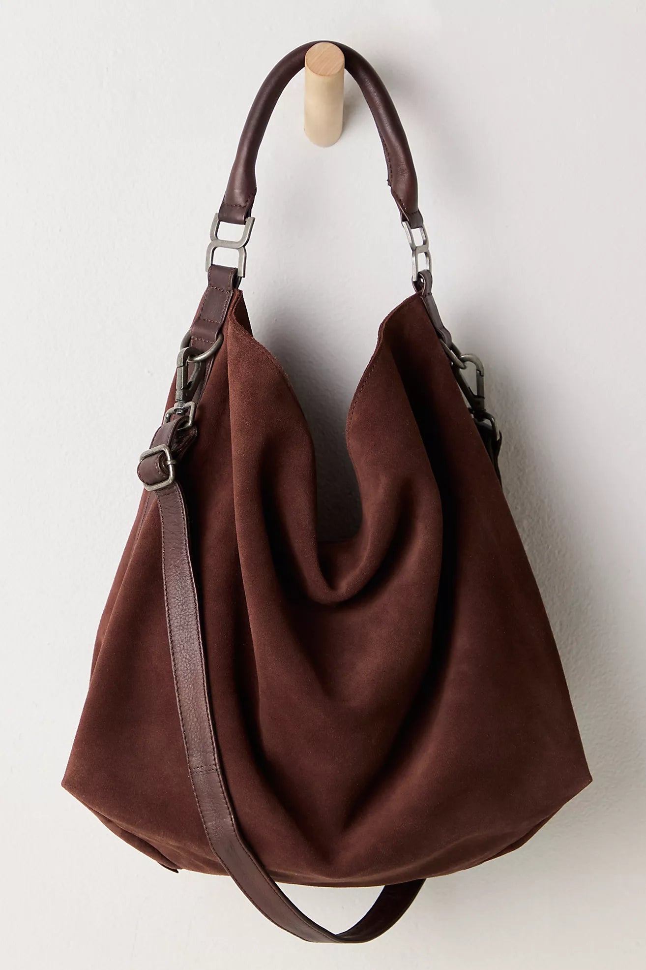 Suzie Suede Slouch Tote - Espresso