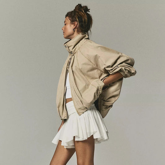 Chelsea Funnel Neck Jacket - Oatmeal