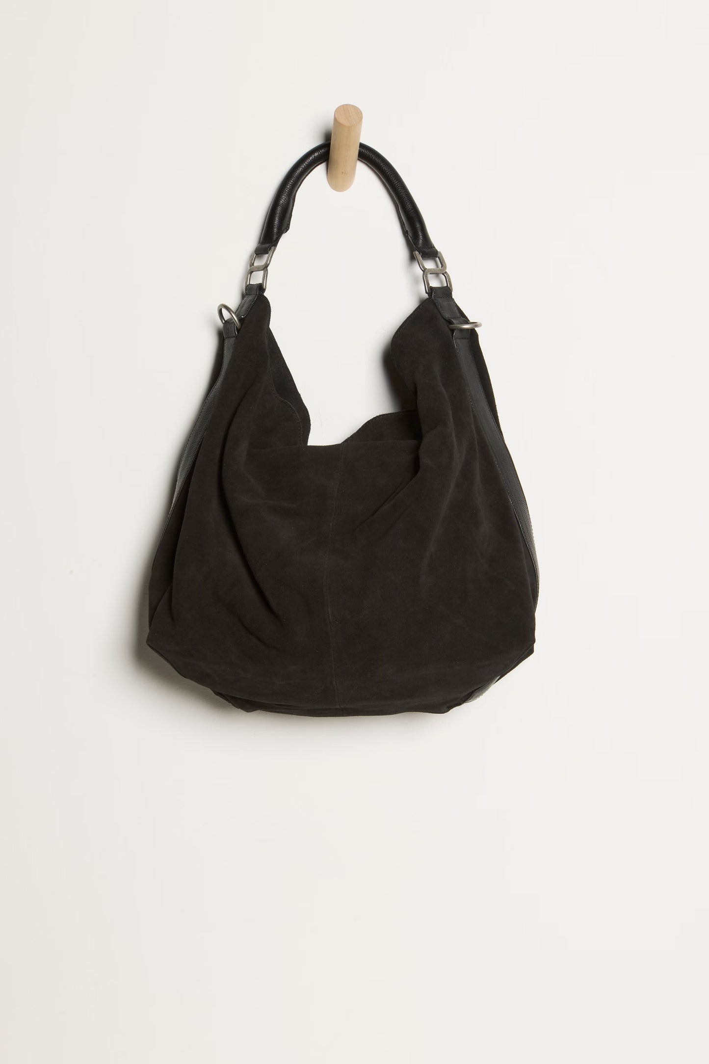 Suzie Suede Slouch Tote - Black