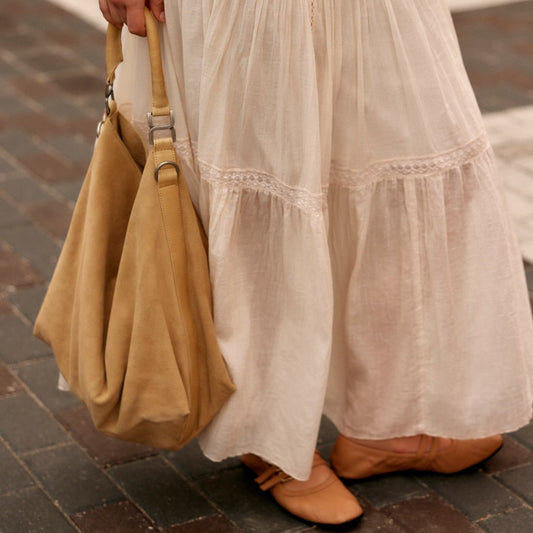 Suzie Suede Slouch Tote - Harvest Gold