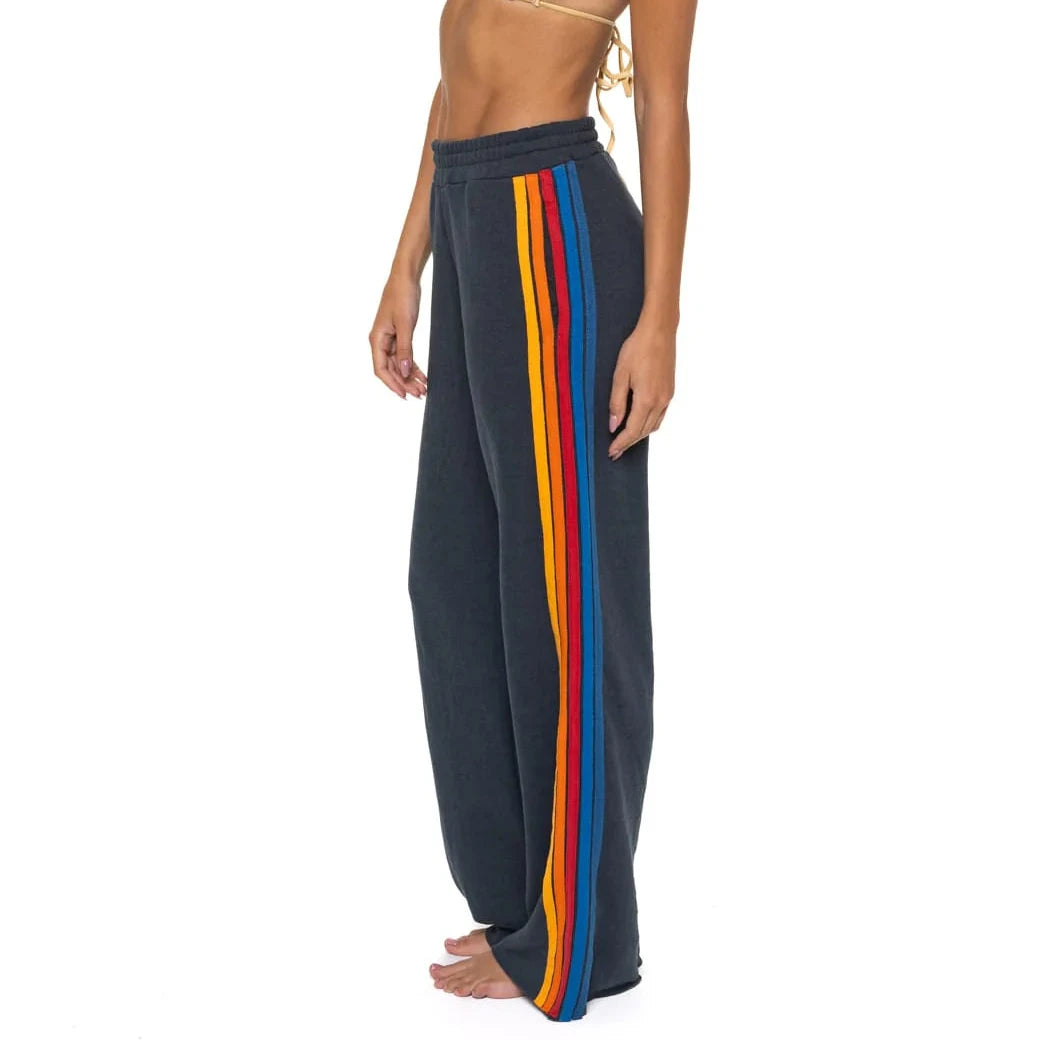 Wide Leg 5 Stripe - Charcoal