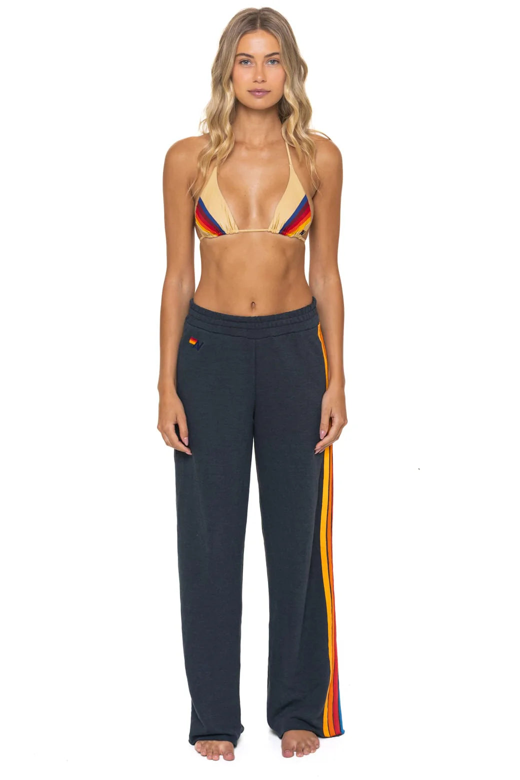 Wide Leg 5 Stripe - Charcoal