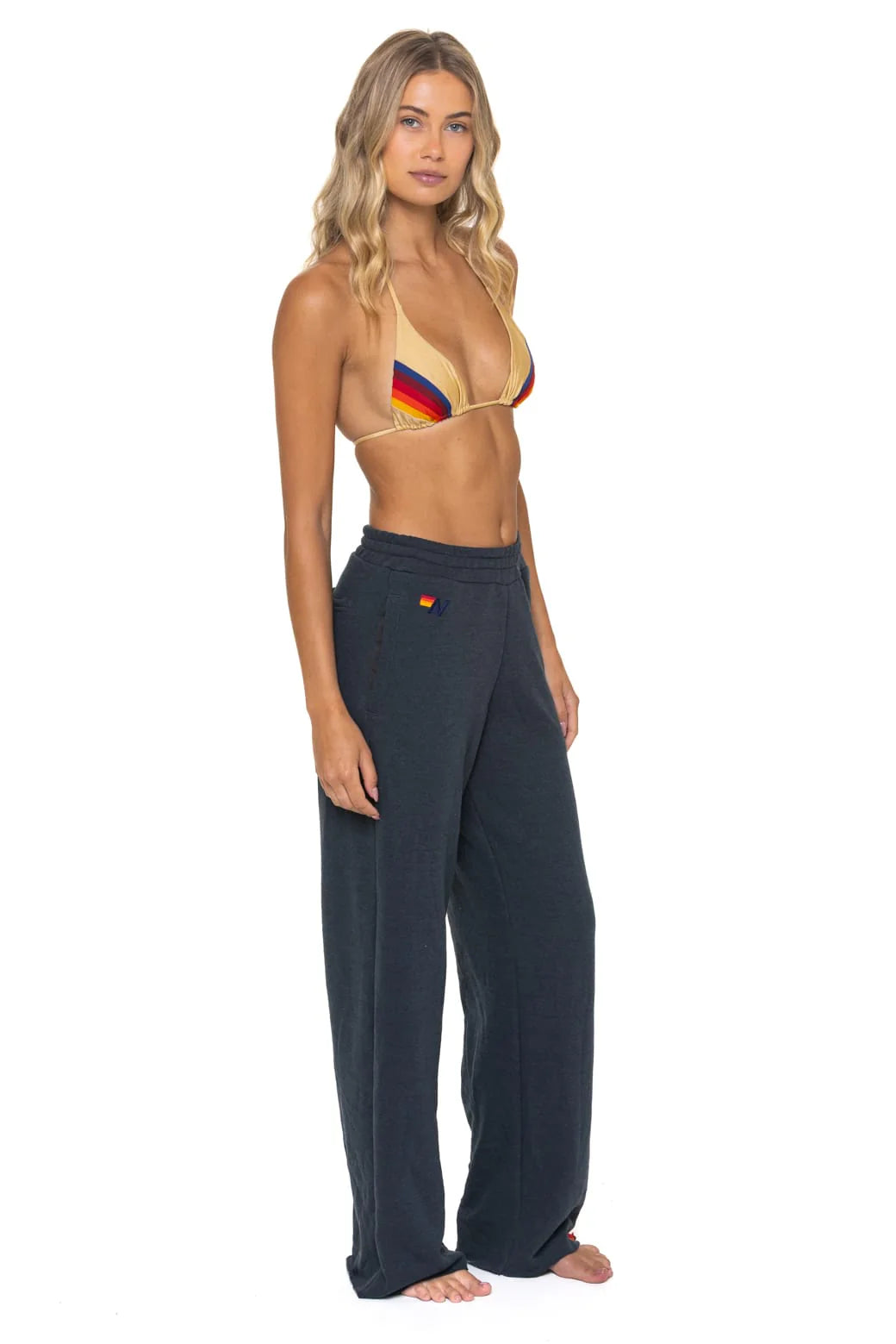 Wide Leg 5 Stripe - Charcoal