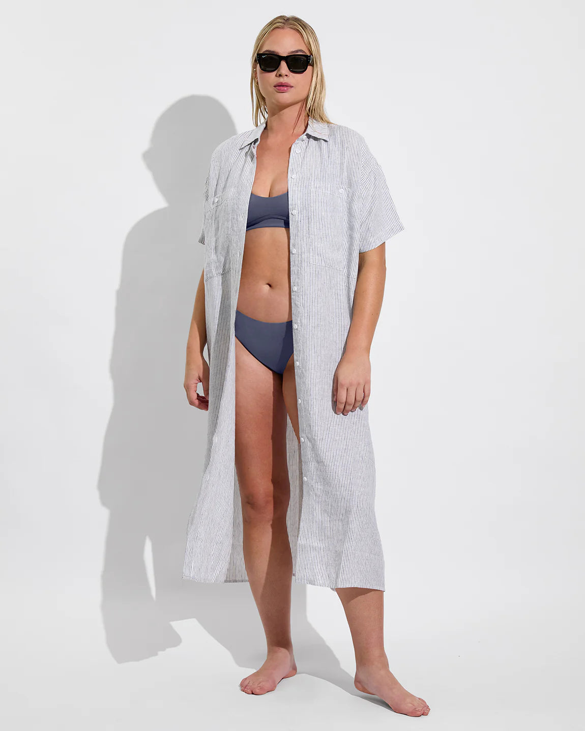 Getaway Shirt Dress - Coastal Stripe