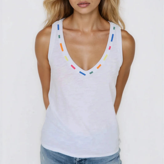 Embroidered Aliya Top - White