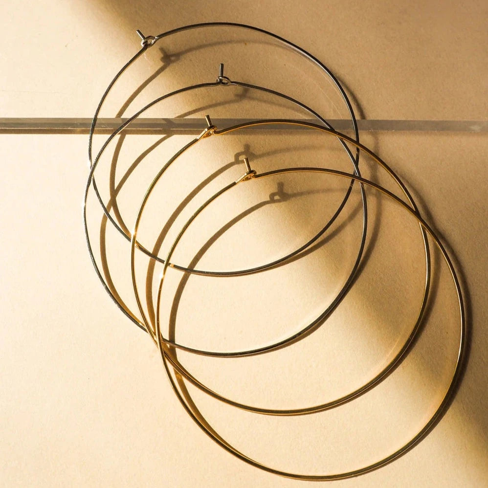Capri Wire Hoops - Silver