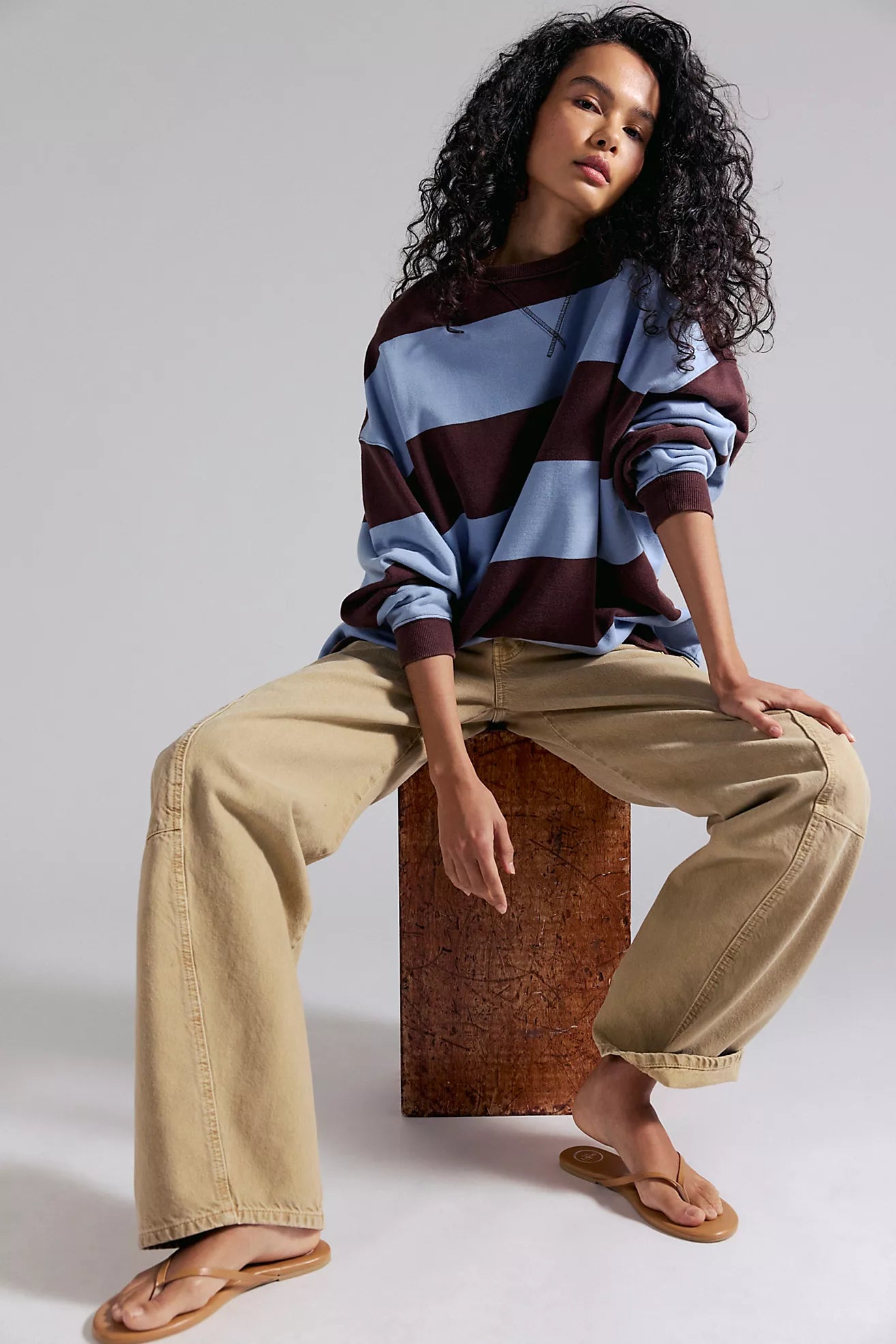 Classic Striped Oversized - Periwinkle Combo