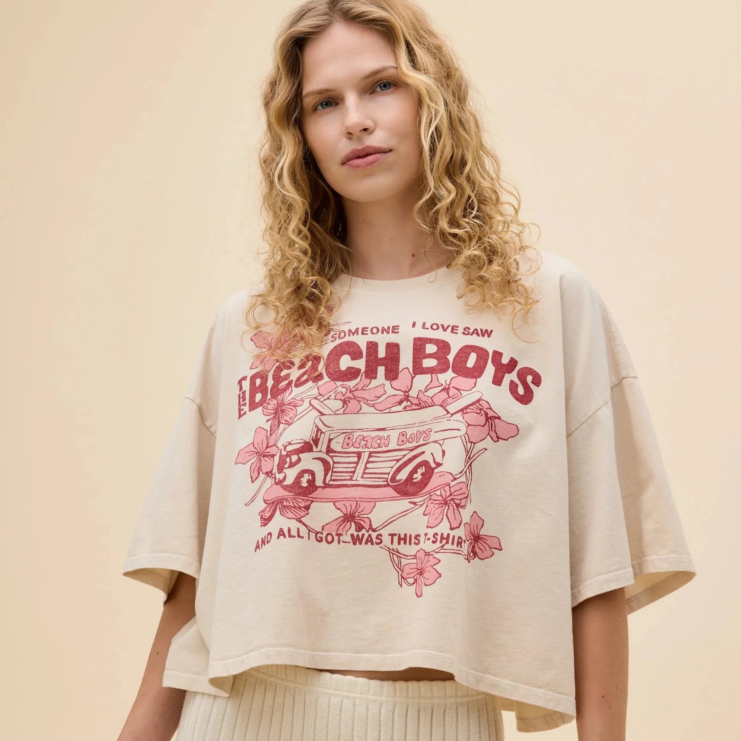 Beach Boys Cropped OS - Dirty White