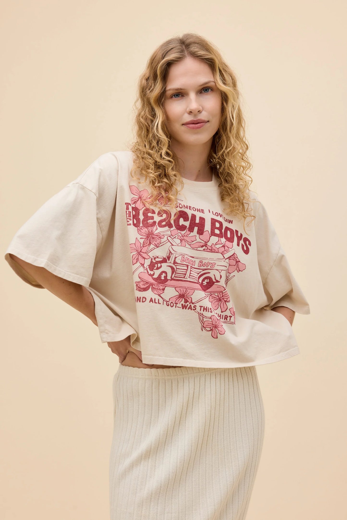 Beach Boys Cropped OS - Dirty White