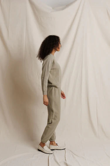 Alexi French Terry - Speckled Olive