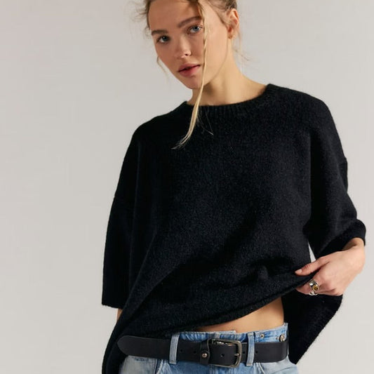 Margot Sweater Tee - Black
