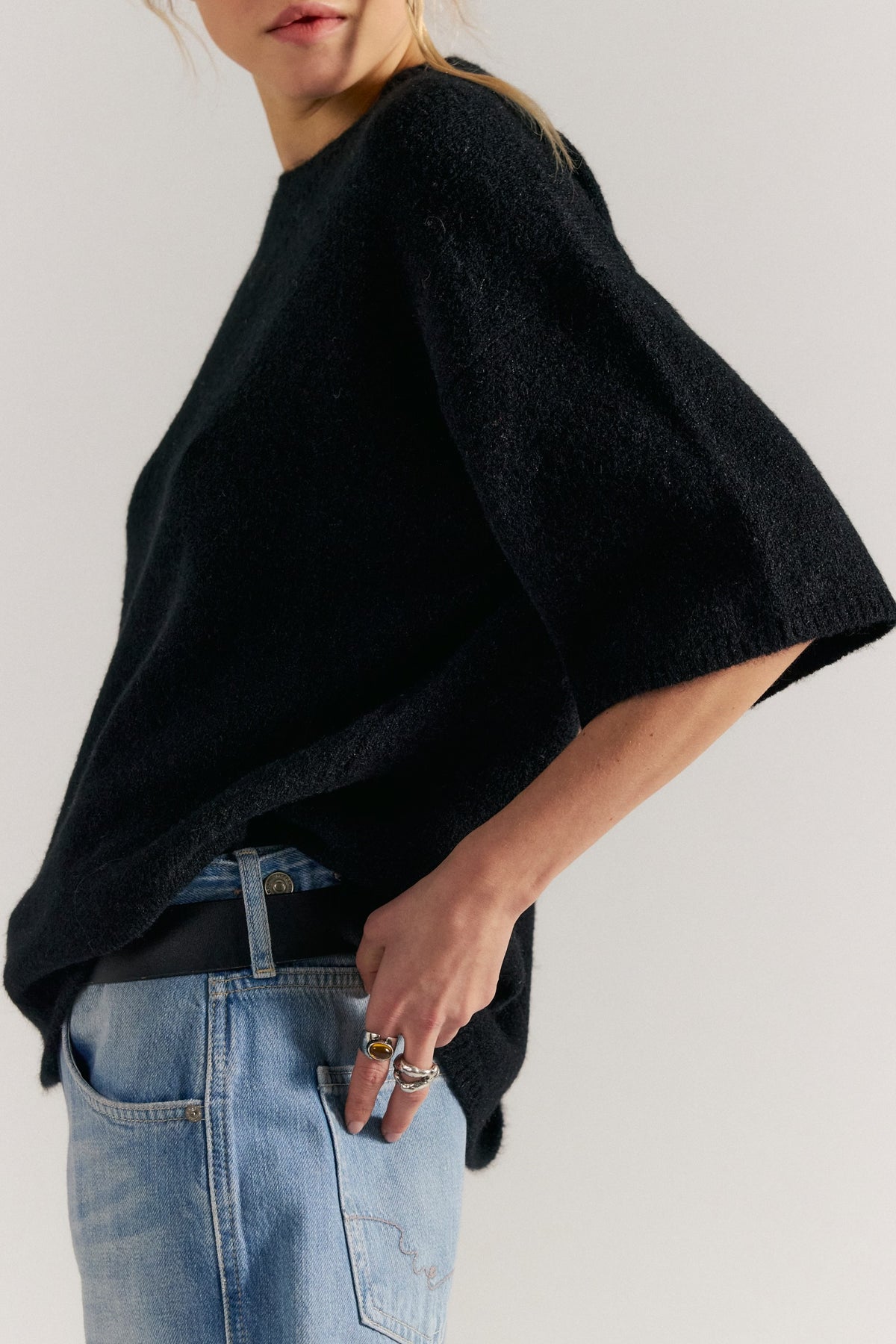 Margot Sweater Tee - Black