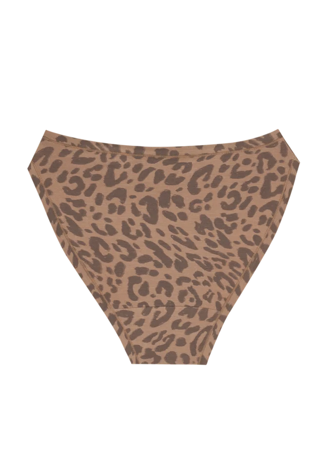 High Rise Bikini - Leopard Tan