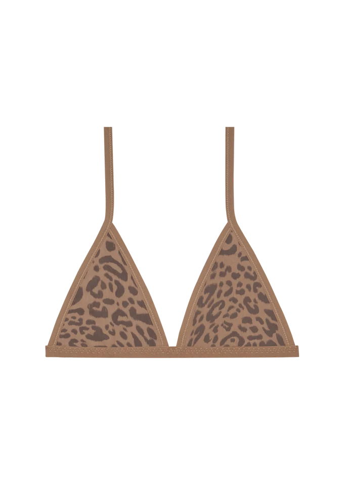 String Bra - Leopard Tan