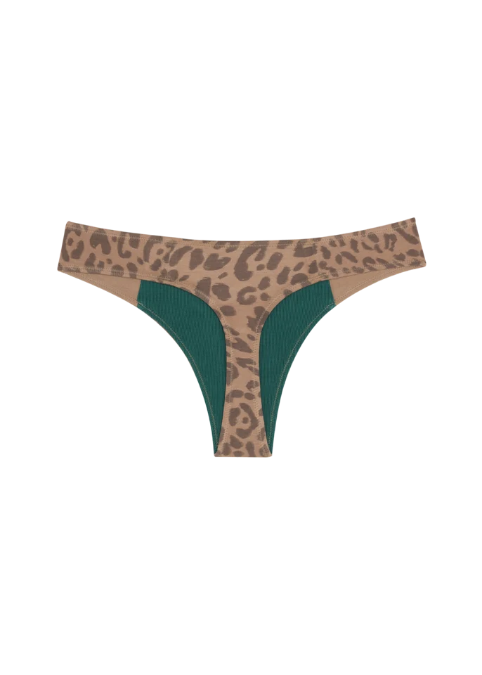 Low Profile Thong - Leopard Tan