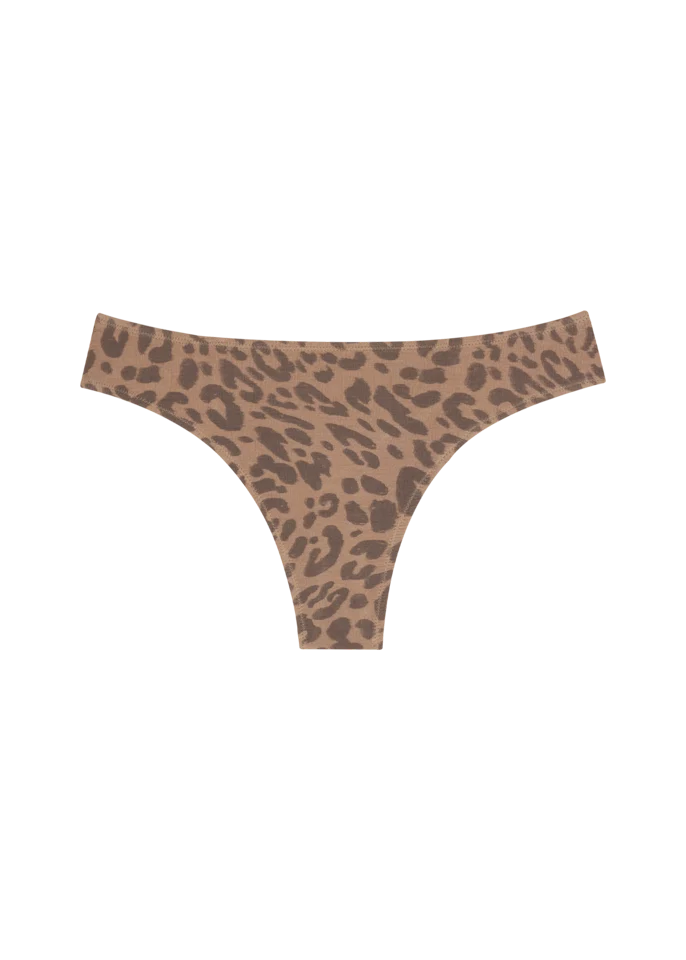 Low Profile Thong - Leopard Tan