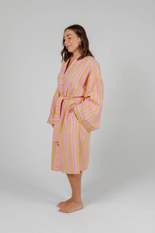 Mistral Stripe Robe - Sunset Mix