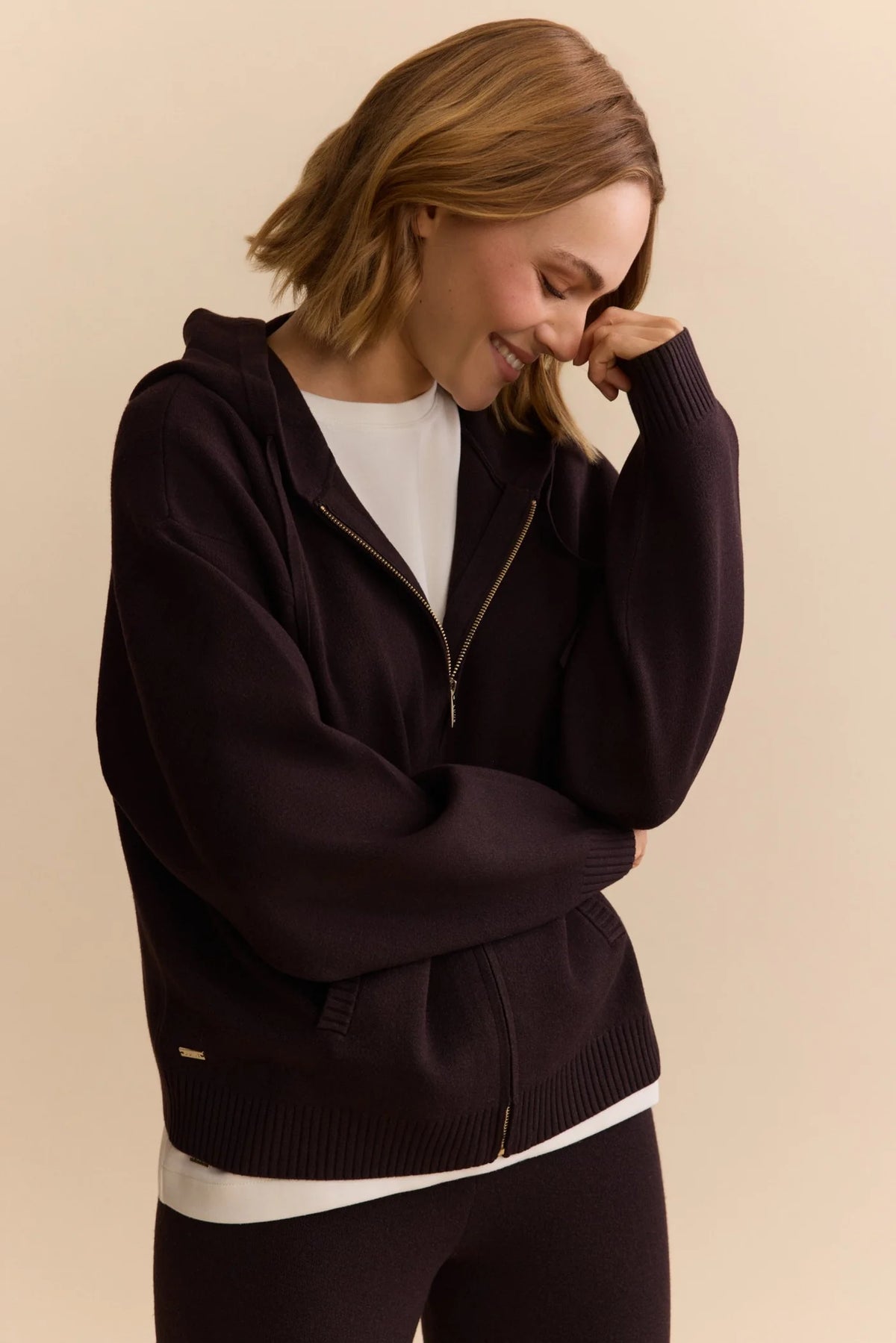 Olly Zip Up Hoodie - Dark Espresso