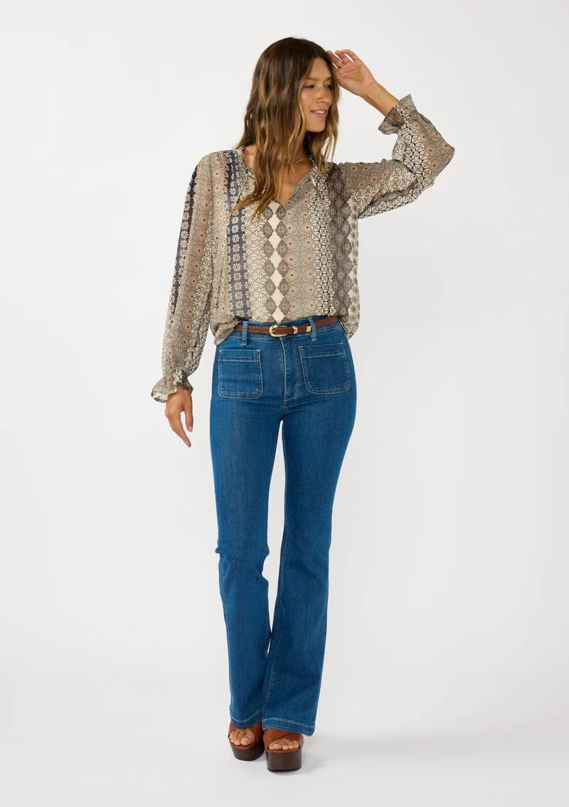 Sundance Blouse - Natural / Navy