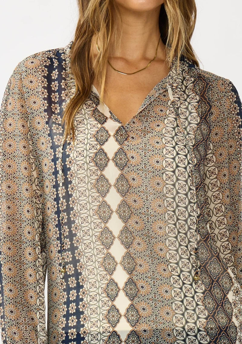 Sundance Blouse - Natural / Navy
