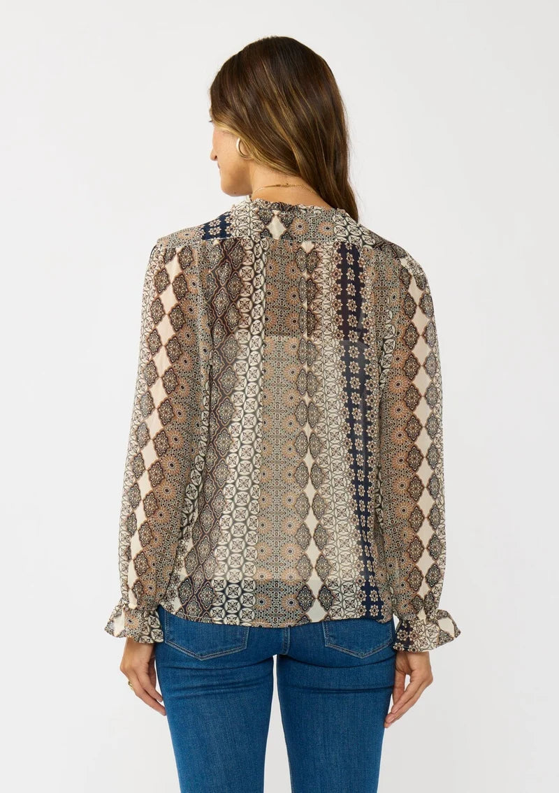 Sundance Blouse - Natural / Navy