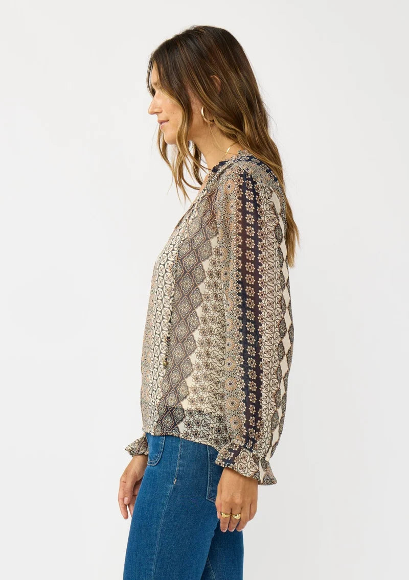 Sundance Blouse - Natural / Navy