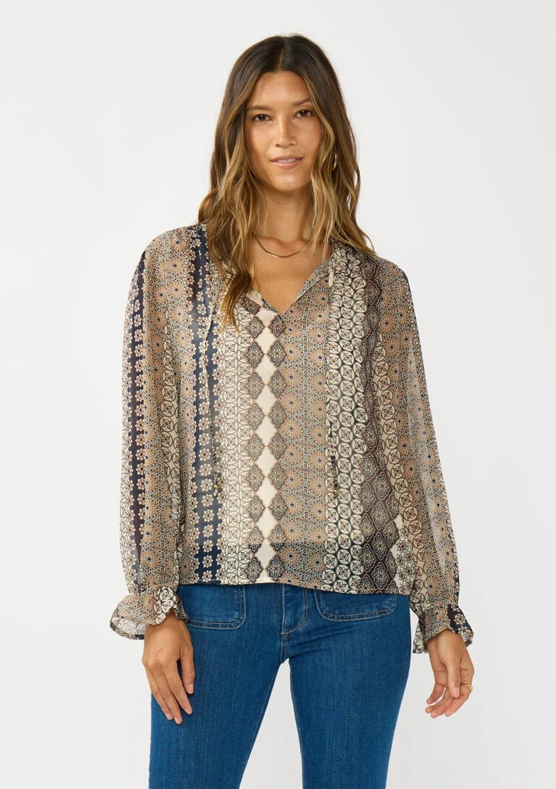 Sundance Blouse - Natural / Navy
