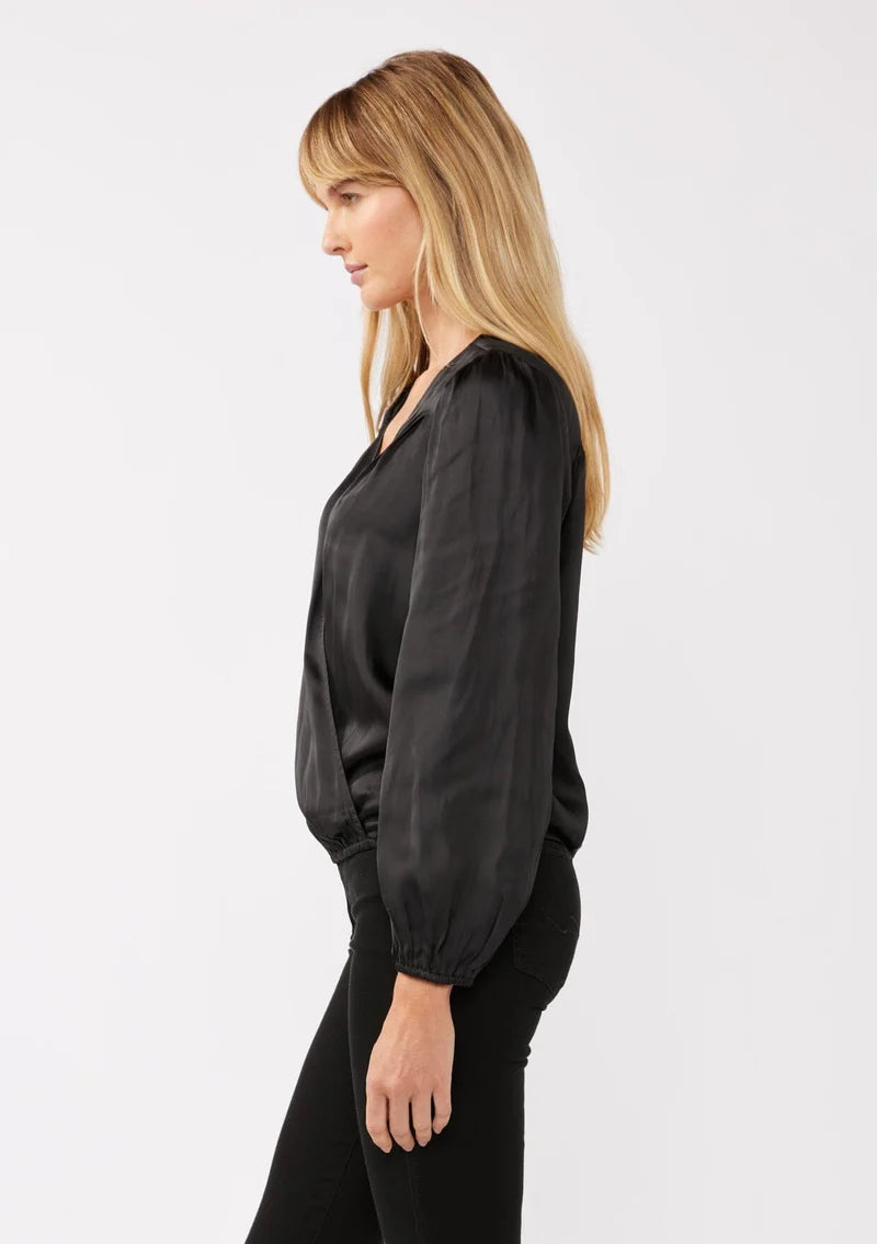 Ramona Surplice Blouse - Black