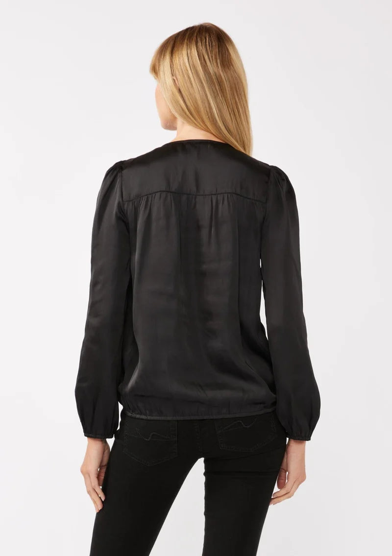 Ramona Surplice Blouse - Black