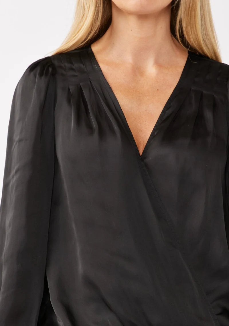 Ramona Surplice Blouse - Black