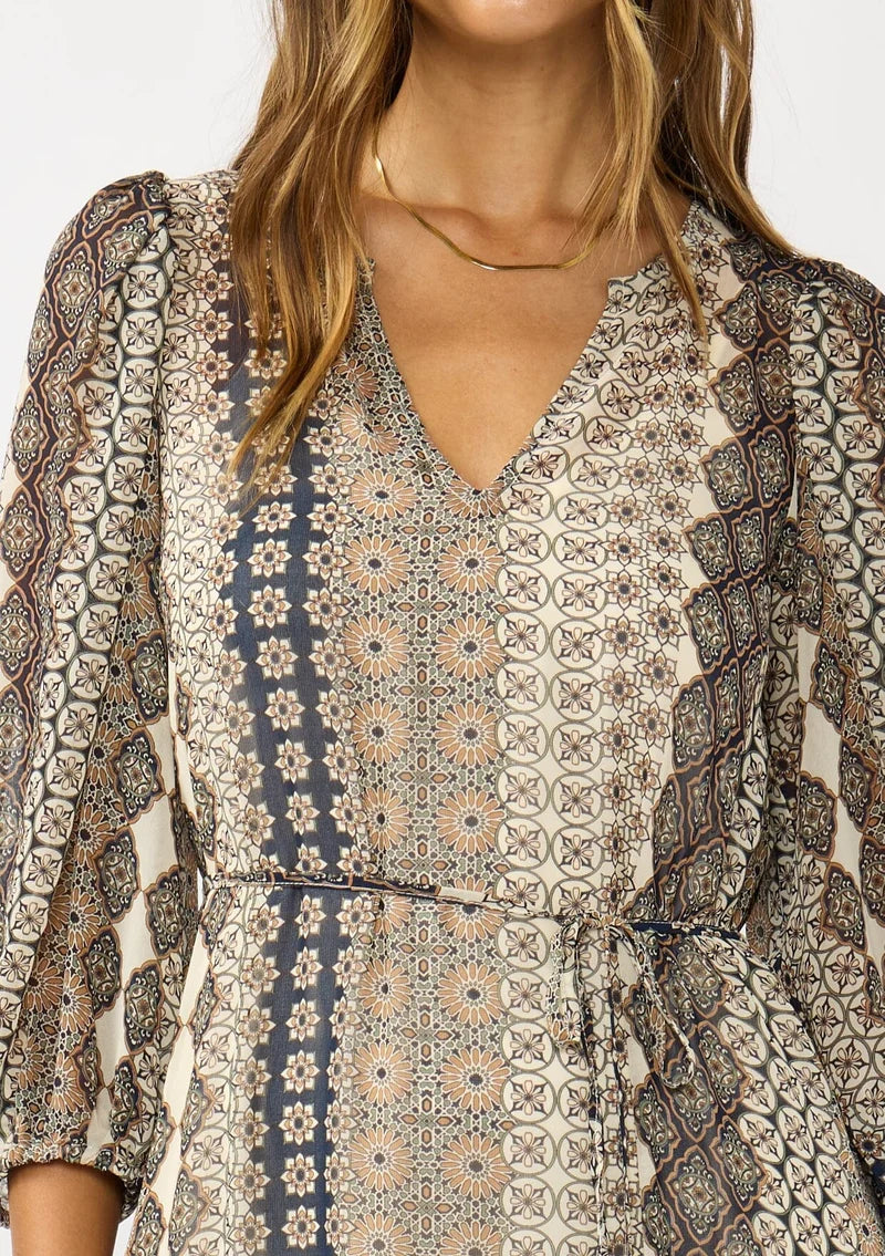 Sundance Maxi Dress - Natural / Navy