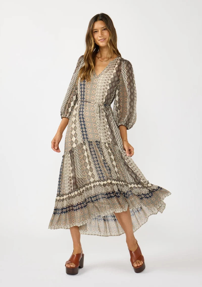 Sundance Maxi Dress - Natural / Navy