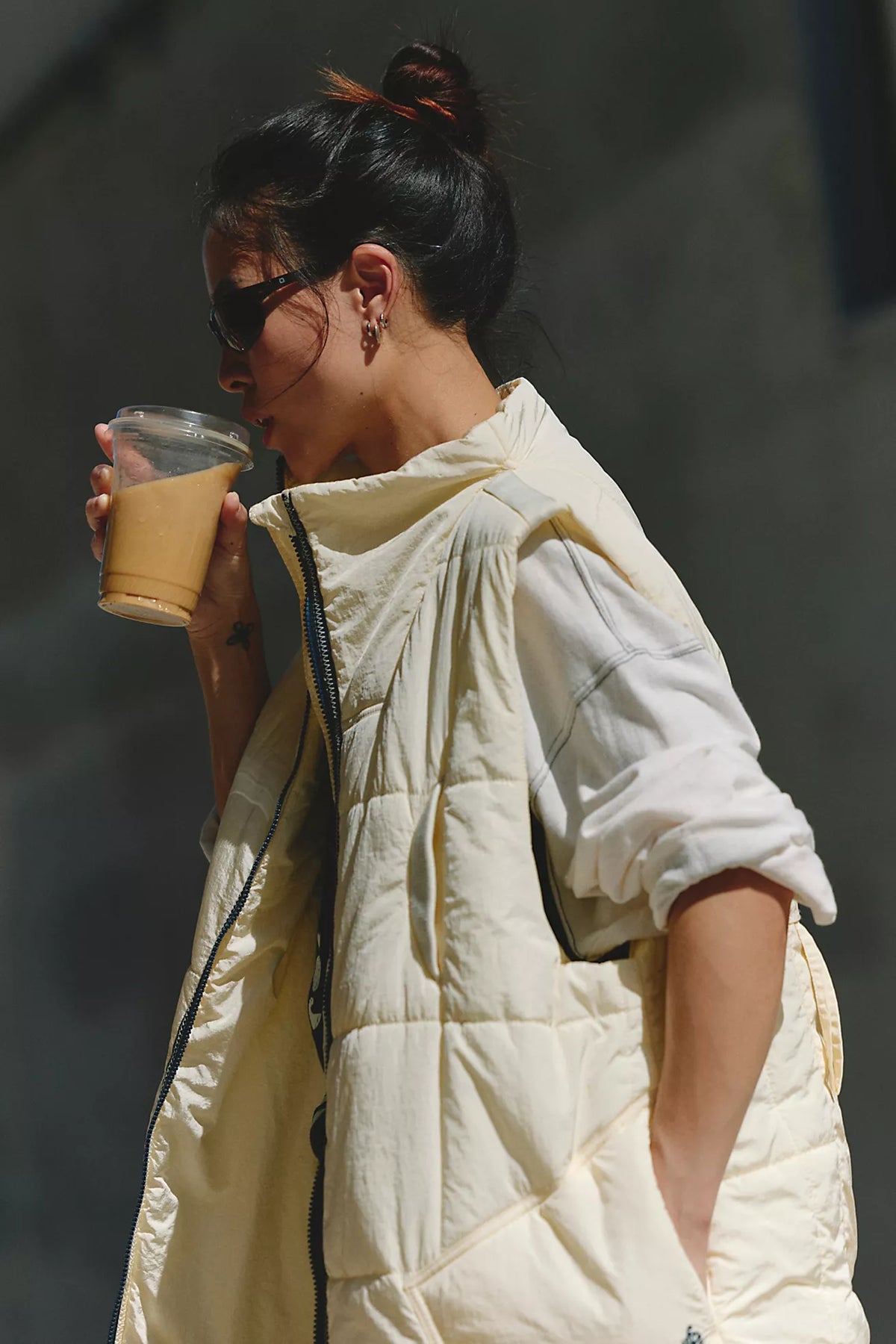 On The Move Packable Puffer Vest - Muted Beige