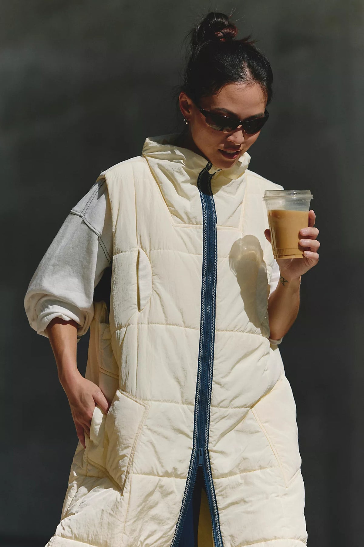 On The Move Packable Puffer Vest - Muted Beige