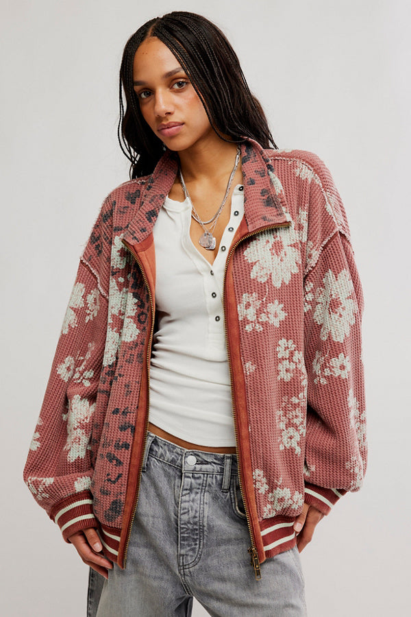 Print Mix Cardi - Whisper Pink