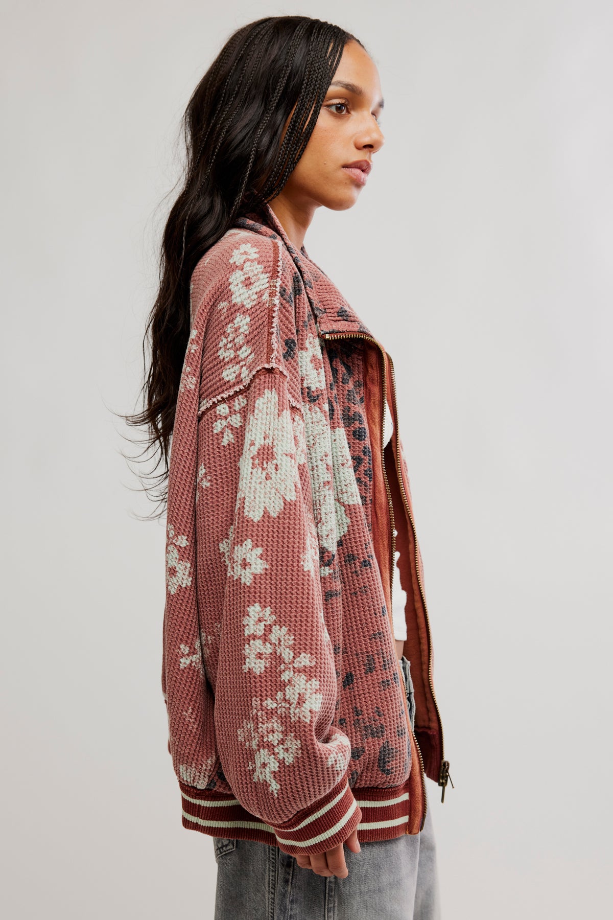 Print Mix Cardi - Whisper Pink