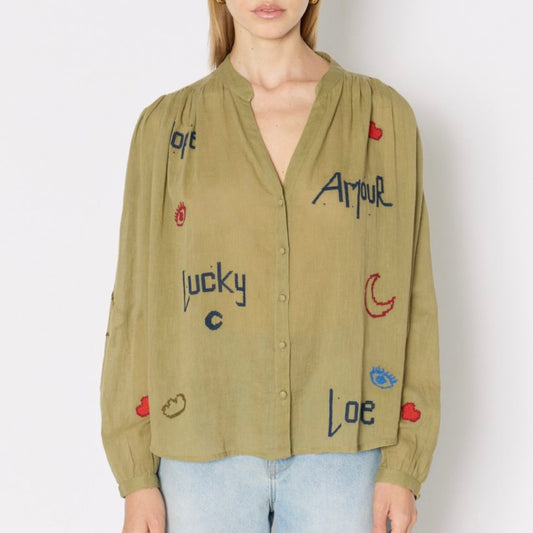 Cassandra Lucky Blouse - Khaki