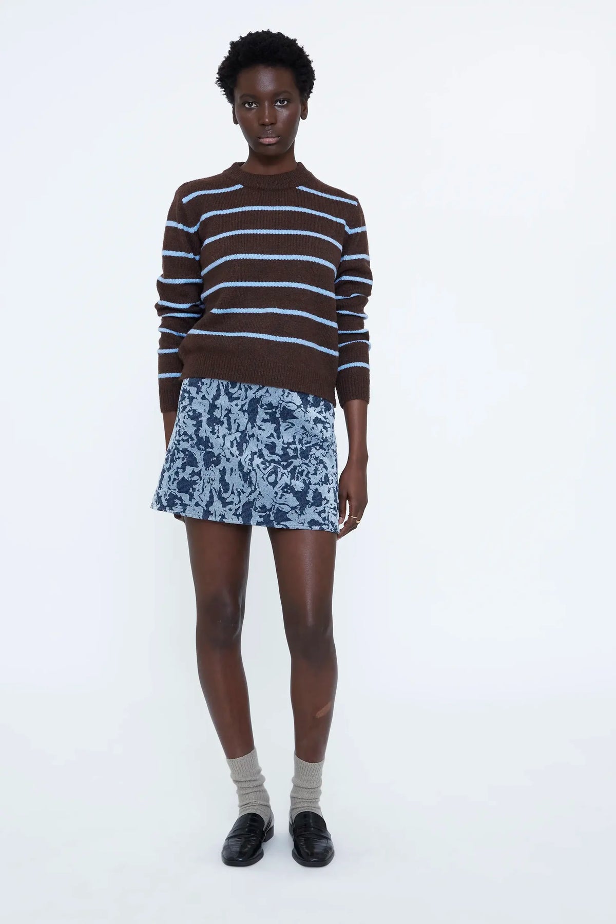 Stripe Knit - Brown / Blue