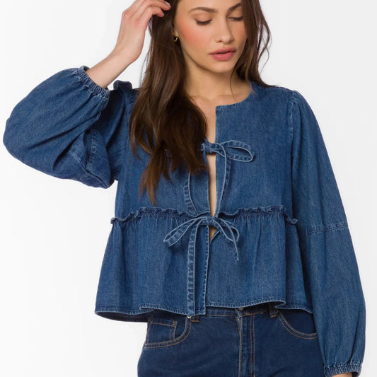Abbie Denim Top - Tokyo Blue