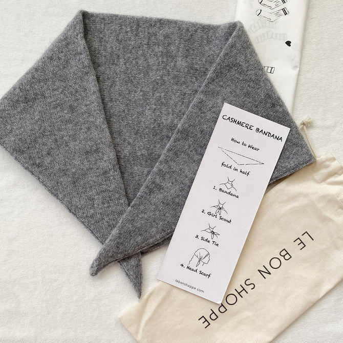 Cashmere Blend Bandana - Heather Grey