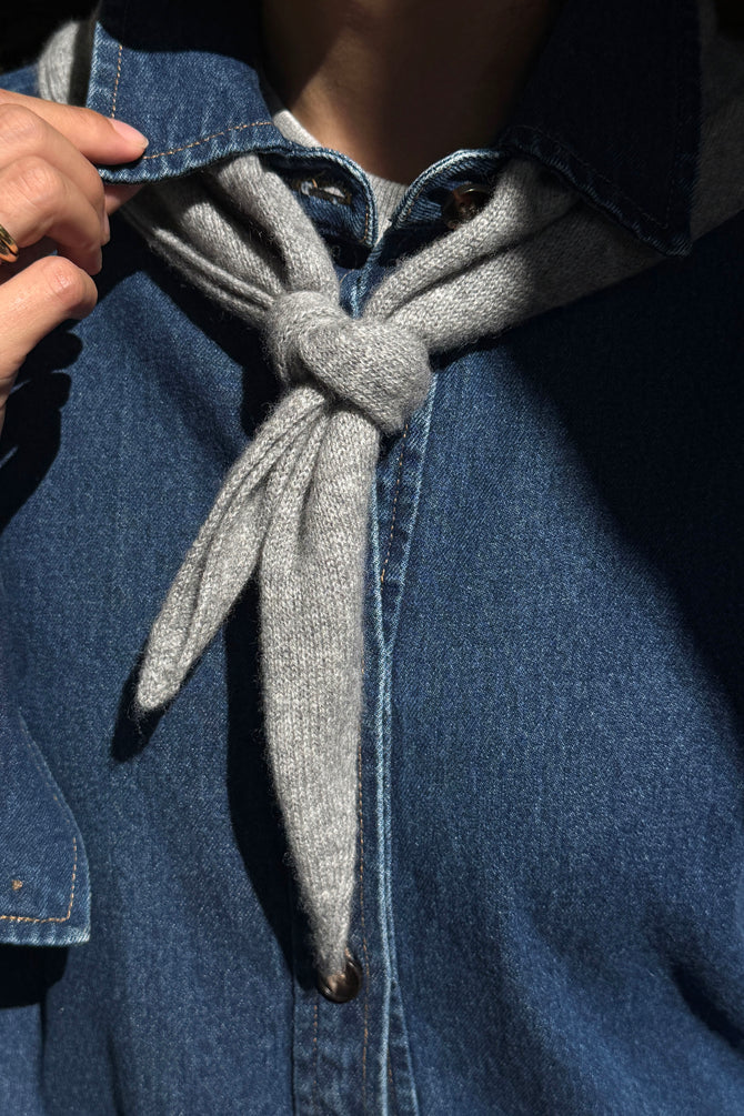 Cashmere Blend Bandana - Heather Grey