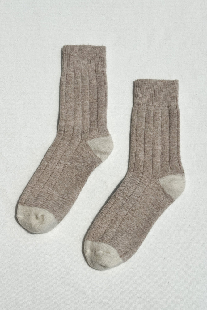 Classic Cashmere Blend Socks - Fawn