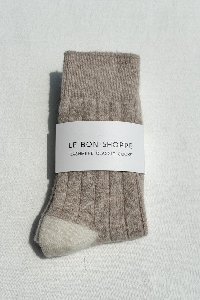 Classic Cashmere Blend Socks - Fawn