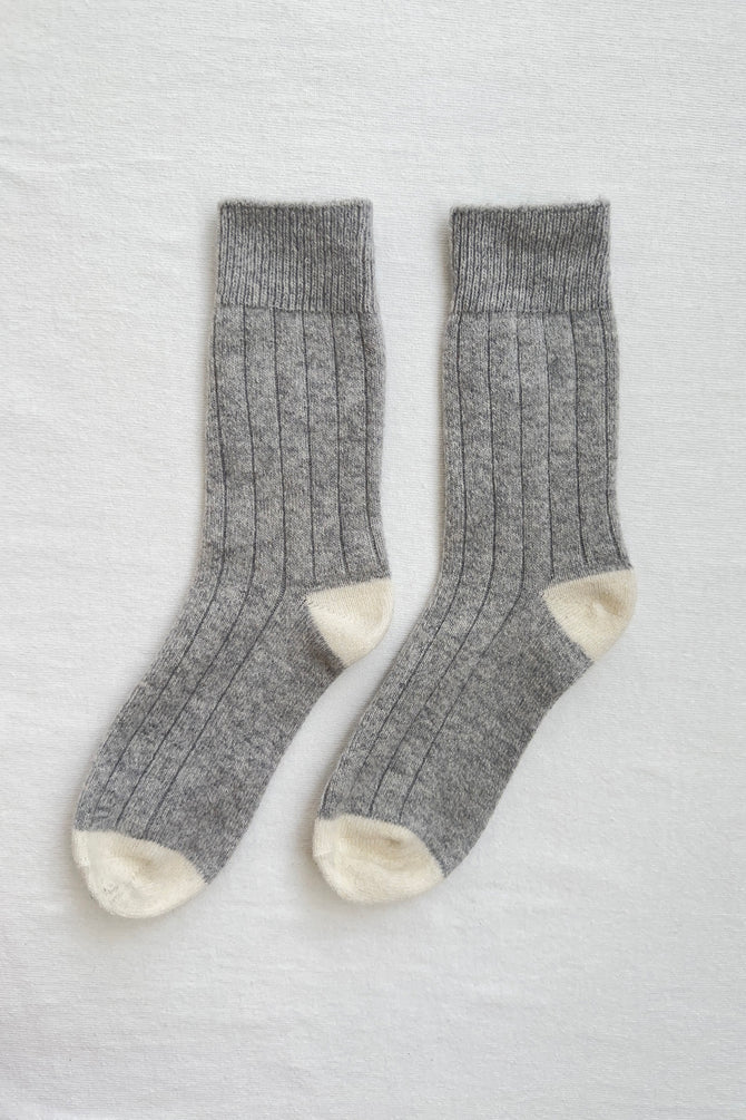Classic Cashmere Blend Socks - Grey Melange