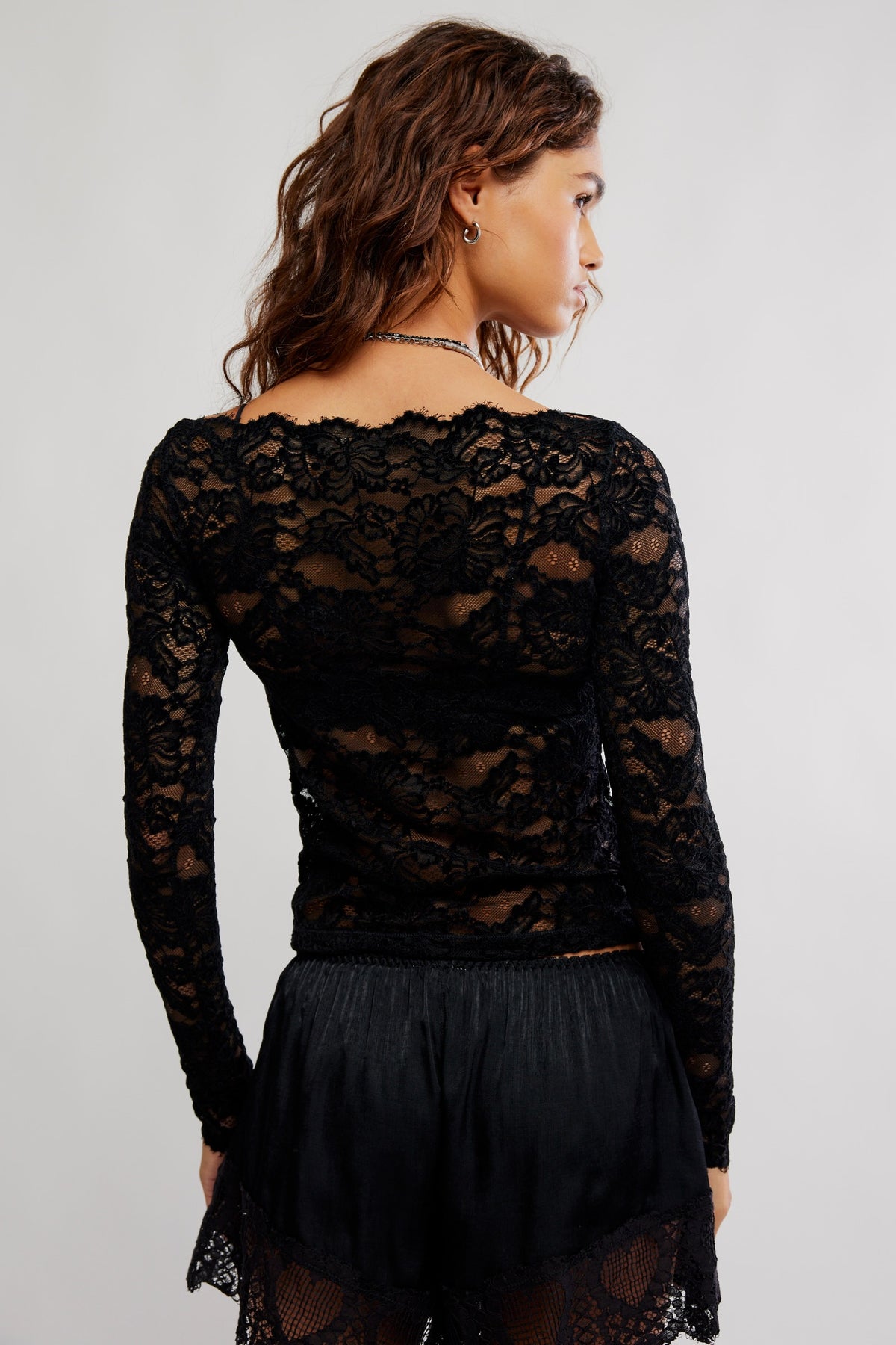 Raising Eyebrows Lace Top - Black
