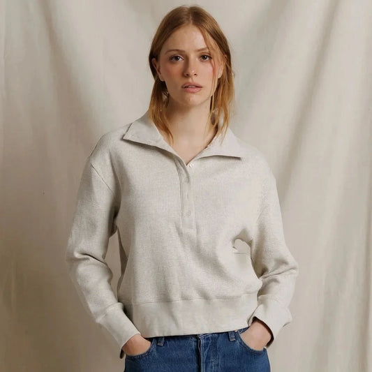 Zia Waffle Polo - Oatmeal
